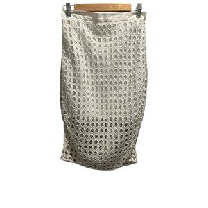 Banana Republic White Eyelet Pencil Skirt - Size 4